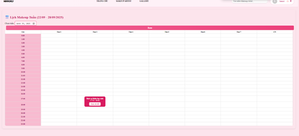 Artist kiểm tra lịch làm việc